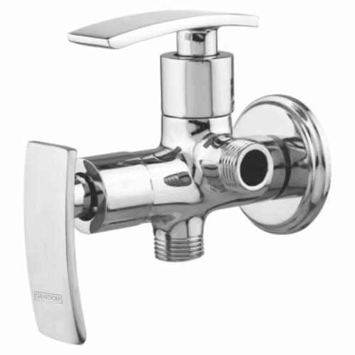 Two Way Angle Cock with Wall Flange Chrome